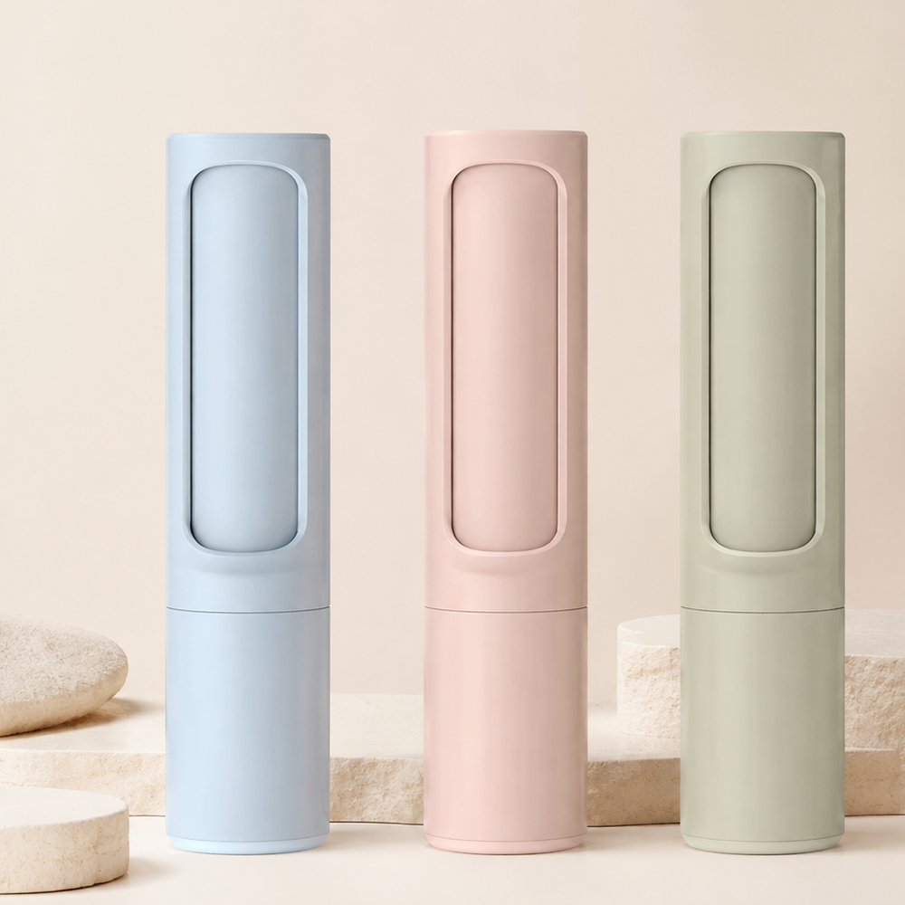 Furlo in blue, blush pink, and sage green